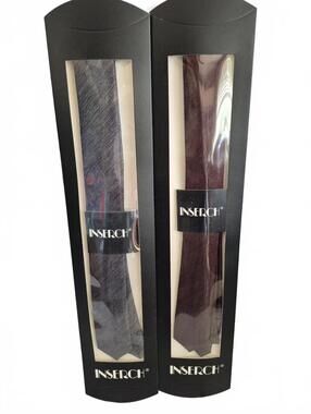 Inserch Men’s Necktie Lot Of 2 Gray & Burgundy Skinny Dress Ties New In Boxes